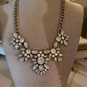 gold and crystal statement necklace
